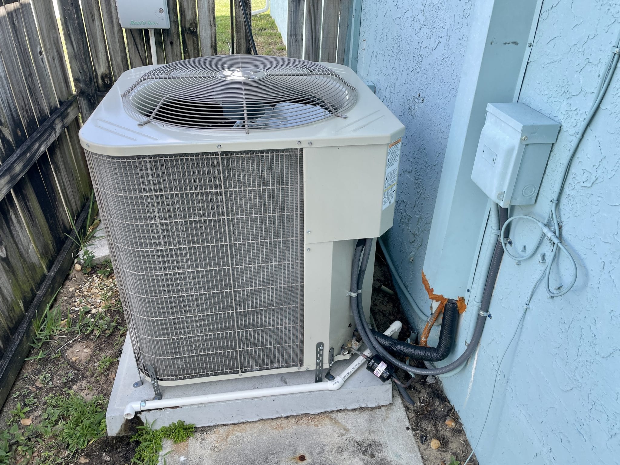 side view of outside AC unit